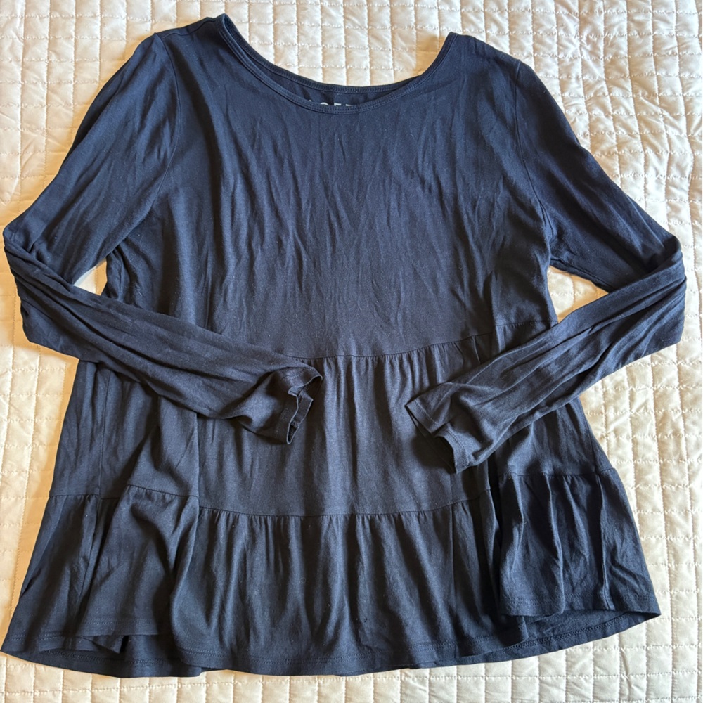 LOFT Long Sleeve Peplum Tee